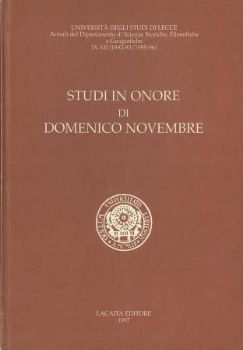Visualizza i dettagli per STUDI IN ONORE DI DOMENICO NOVEMBRE Immagine di STUDI IN ONORE DI DOMENICO NOVEMBRE
